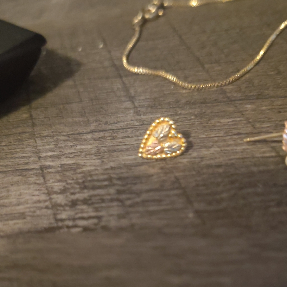 Gold Heart Stud Earrings